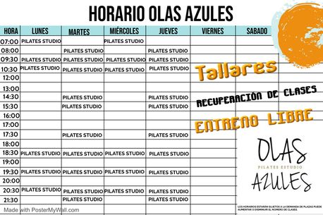 Olas Azules Pilates Studio horario olas azules